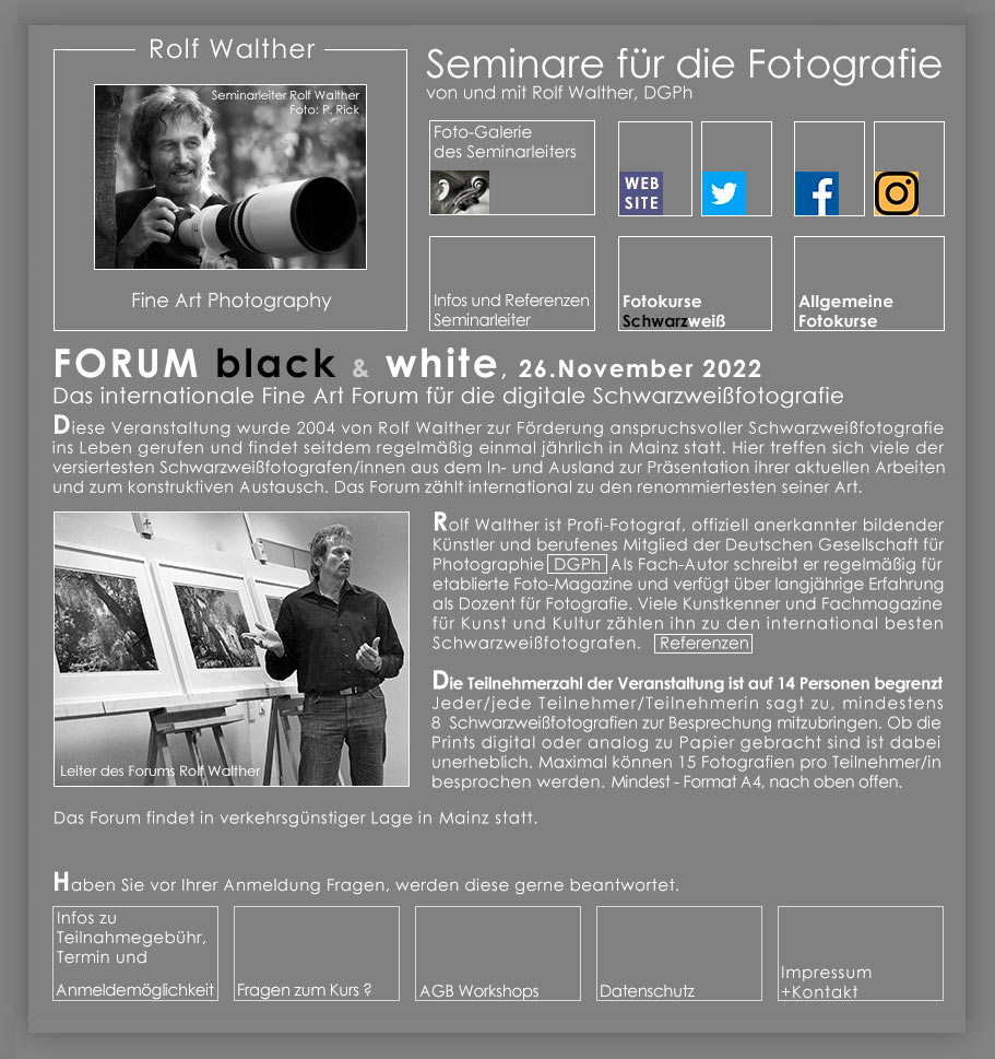 Internationales Schwarzweiß Fine Art Foto Forum
