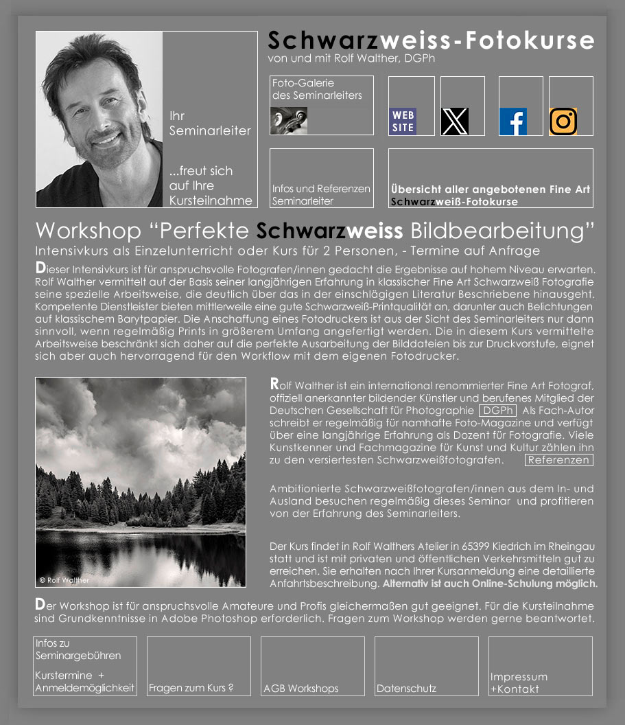 Fotokurse fr die anspruchsvolle digitale Schwarzwei Bildbearbeitung